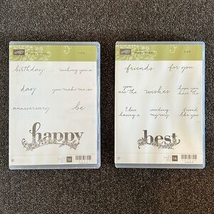 Stampin’ Up! Happy Wishes Stamp Set NEW 16 Stamps Total Retired